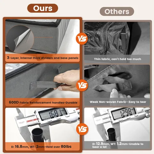 Vista 4 de XXXL 78L Almacenamiento Debajo de la Cama con Ruedas, Contenedores de Almacenamiento Enrollables con Soporte y Tapa Transparente, Marco de Metal