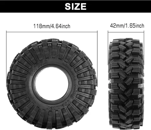 Vista 10 de INJORA King Trekker 1.9" S5 Neumáticos Todo Terreno para 1/10 RC Crawler Mejora (118 * 42mm)
