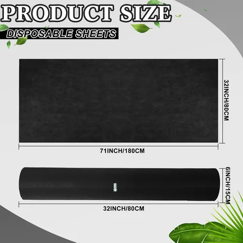 Vista 3 de 1 rollo de funda desechable para mesa de masaje de 32 x 71 pulgadas, color negro