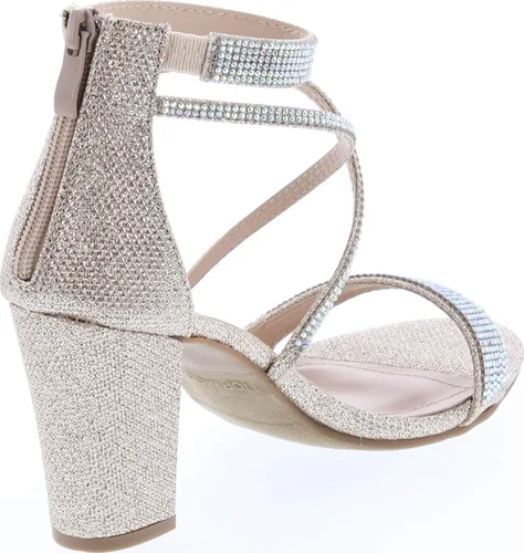 Vista 5 de TOP Moda - Sandalias de tacón alto con correa de tobillo y puntera abierta