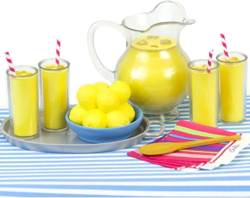 Vista 4 de Juego de postres y limonada fresca de 21 piezas de Sophia's para muñecas de 18 pulgadas, multicolor Set de magdalenas y limonada fresca