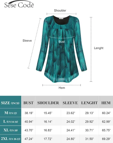 Vista 6 de SeSe Code Blusas de malla de manga 34 enrollada para mujer, plisadas, elásticas, blusas fluidas
