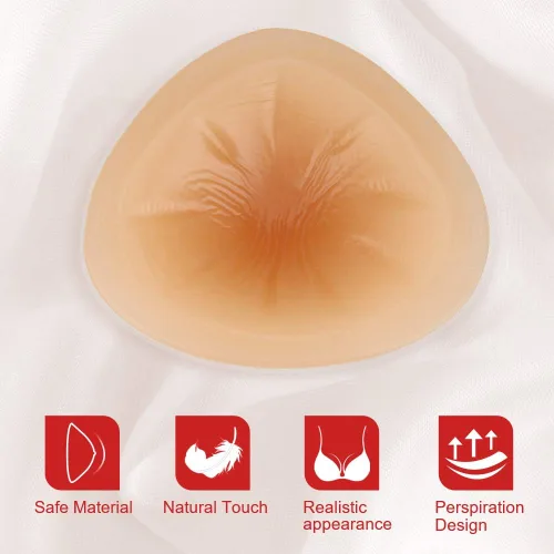 Vista 2 de Triángulo de silicona de pecho forma mastectomía prótesis cóncava Bra Enhancer Insertos 1 Pieza