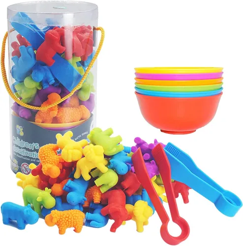 Vista 7 de UNIQUE KIDS Juego educativo de aprendizaje para contar con tazas de clasificación - Entretenido juego sensorial de clasificación
