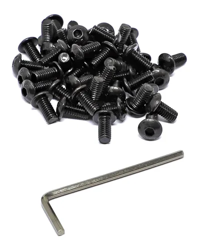 Vista 14 de iexcell 100 piezas de rosca M2.0.197 x 0.157 in paso de 0.018 in de acero aleado 10.9 grado hexagonal cabeza botón cabeza tornillo tornillo kit