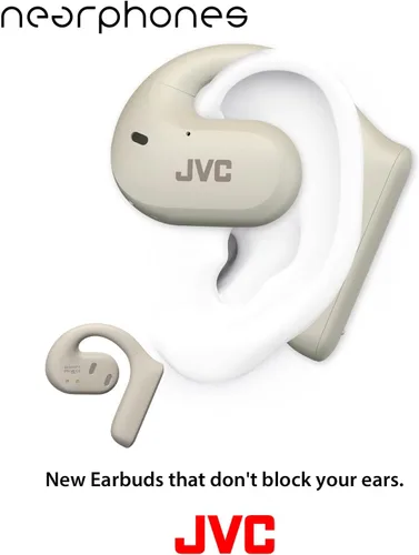 Vista 2 de JVC Nearphones Auriculares inalámbricos de oreja abierta con controladores grandes de 0.63 pulgadas para un sonido potente, uso de una sola oreja