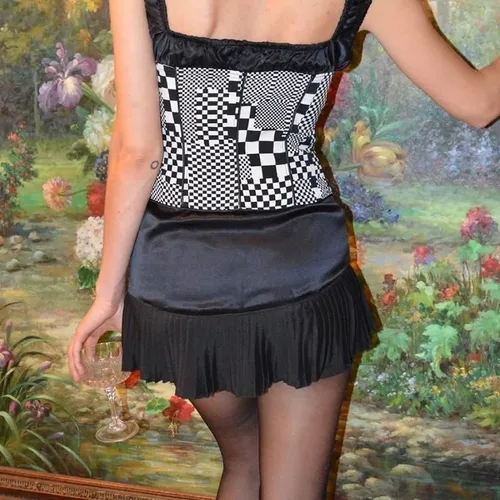 Vista 2 de Falda Preppy Y2k, falda de hada, estilo grunge, minifalda plisada Y2K para mujer, minifalda Y2K