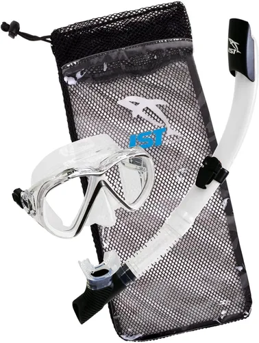 Vista 2 de IST - Equipo de buceo de superficie: máscara, tubo de buceo semi seco, bolsa de viaje de malla. Tallas de adulto y niños