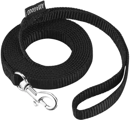 Vista 27 de AMAGOOD 6 pies de correas para cachorros/perros, correa de estilo tradicional resistente con gancho de cuello fácil de usar, correa para perros Negro