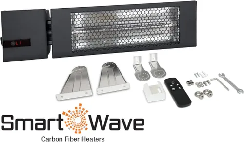 Vista 6 de KING RK2015-RMT-BLK Calentador radiante infrarrojo eléctrico para interiores y exteriores con control remoto, 24 pulgadas, 1500 W / 208 V