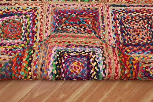 Vista 71 de Natural Jute Collection - Alfombra rectangular de 2 x 3 pies, alfombra de yute trenzada a cuadros multicolor de 0.27 pulgadas de grosor, ideal