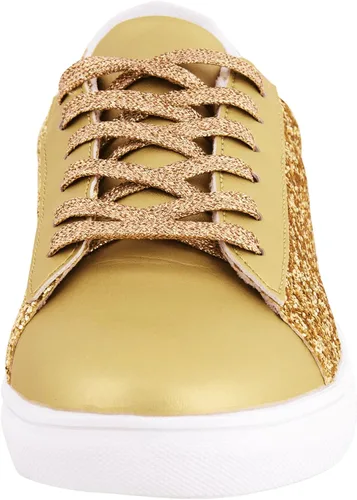 Vista 3 de BosenHulu Zapatos brillantes con lentejuelas brillantes para mujer, zapatos de tenis brillantes con diamantes de imitación con cordones