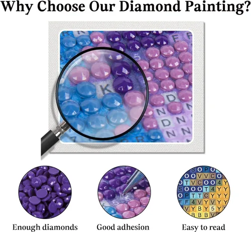 Vista 4 de Kits de Pintura de Arte de Diamante JAKI para Adultos - Kits de Pintura de Diamante de Perro, Arte de Diamante Cuadrado de Taladro Completo