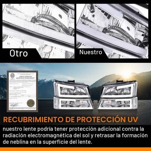 Vista 6 de G-PLUS Conjunto de faros LED, compatibles con Chevy Avalanche Silverado 1500 2500 3500 y HD 2003, 2004, 2005, 2006, faros delanteros
