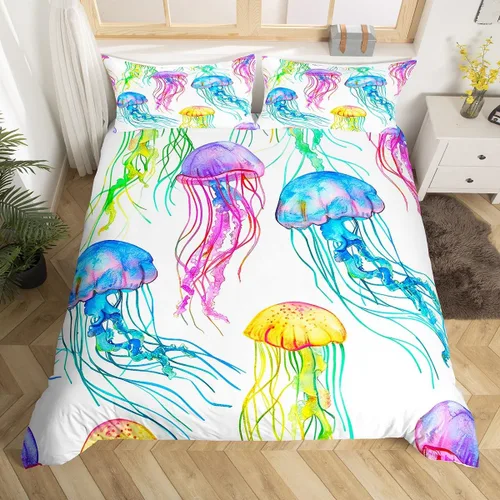 Vista 33 de Feelyou - Funda de edredón con estampado de auriculares, juego de ropa de cama con temática musical, patrón geométrico musical, funda de edredón