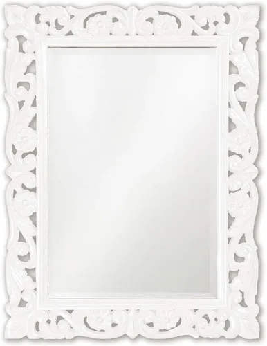 Vista 17 de Howard Elliott Chateau Rectangular Hanging Wall Mirror, Scroll Work Frame, Black, 31.5 x 42 Inch