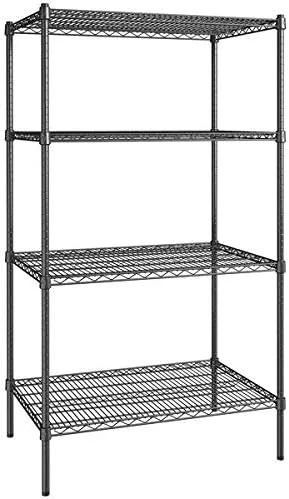 Vista 104 de Kit de 4 estantes de epoxi verde NSF de 21 x 72 pulgadas con postes de 86 pulgadas, estantería de almacenamiento resistente, kit de estantería