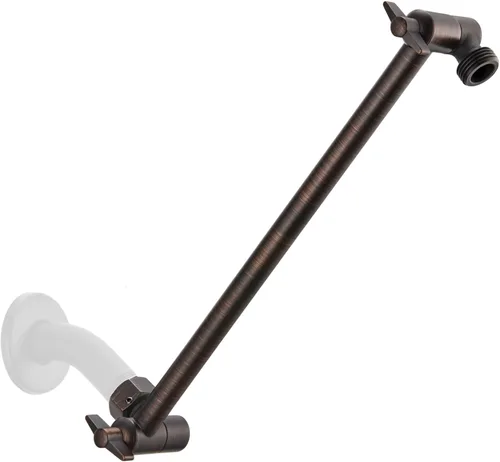 Vista 19 de Brazo de extensión para cabezal de ducha ajustable de 5 pulgadas, con tornillo de fijación con seguro, de latón cromado con ángulo ajustable