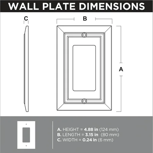 Vista 8 de Placa de pared Franklin Brass W35218V-SN-C Classic Architecture, dúplex, 3 unidades, simple, níquel satinado