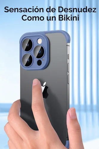 Vista 3 de LEKEVO Funda sin marco para iPhone 15 Pro Max con protector de lente de cámara, funda delgada de TPU suave a prueba de golpes, carcasa minimalista