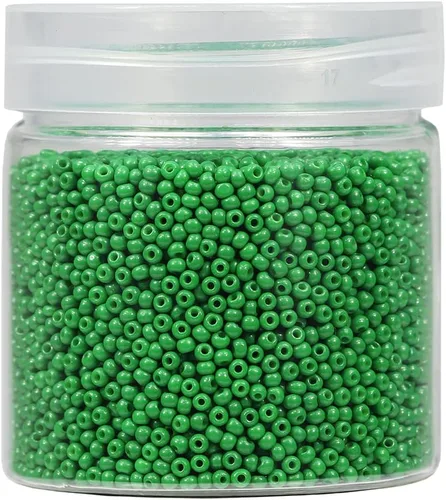 Vista 9 de Bala&Fillic Tamaño casi uniforme Cuentas de semillas redondas de color verde ejército de 2 mm Aproximadamente 10000 piezas/110 gramos en caja