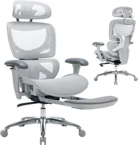 Vista 13 de COLAMY Silla de oficina ergonómica de malla, silla de escritorio ejecutiva de computadora con respaldo alto y reposacabezas ajustables y brazos 4D