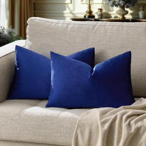 Vista 197 de GIGIZAZA Juego de 2 fundas de almohada doradas de terciopelo de 20 x 20 pulgadas para sofá Almohadas para sofá, tela texturizada suave de 9.88