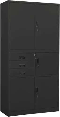 Vista 20 de Archivador de metal de 2 cajones, archivador de acero para oficina con cerradura para el hogar y la oficina, 35.4 x 18.1 x 28.5 pulgadas (blanco)