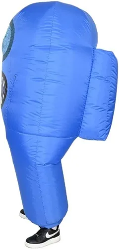 Vista 6 de YuMe Official Among Us Toikido Toys Inflatable Kids Halloween Cosplay Costume for Children Impostor azul