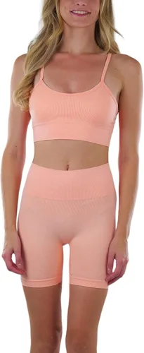 Vista 2 de ToBeInStyle Women's Active and Lounging Crew T-Shirt or Cami Top and Matching Shorts Sets