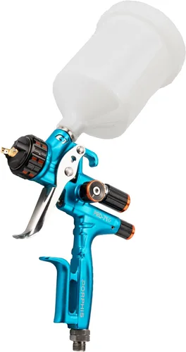 Vista 6 de HVLP - Pistola de pulverización de reacabado automotriz PRD-716 de 0.051 in, pistola de pintura con boquilla, azul