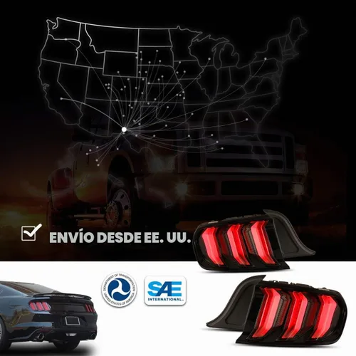 Vista 7 de Nixon Offroad Conjunto de luces traseras LED para Ford Mustang 2015-2023, estilo Euro, par de luces traseras LED Mustang con intermitentes
