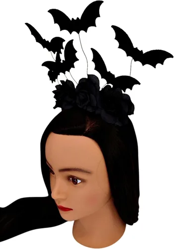 Vista 2 de Needzo Accesorio de disfraz de murciélago negro para Halloween