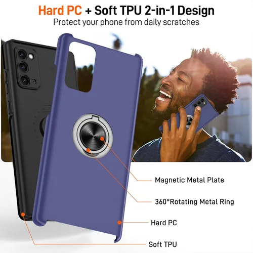 Vista 169 de Gritup - Funda para Galaxy A05S con protector de pantalla HD×2, funda protectora para teléfono a prueba de golpes con soporte magnético de anillo