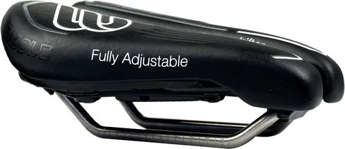 Vista 6 de BiSaddle SRT Sillín de bicicleta ajustable sin nariz súper corto negro con rieles de titanio, ajuste personalizado, cómodo, talla única