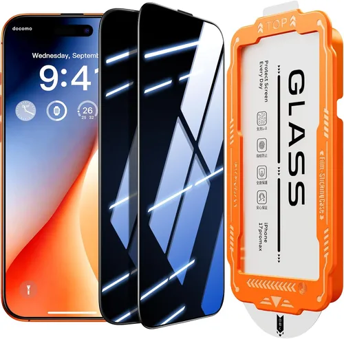 Vista 23 de Zeniss NeverBreak - Protector de pantalla de dureza 9H+ para iPhone 15, protección de grado militar de 12 pies