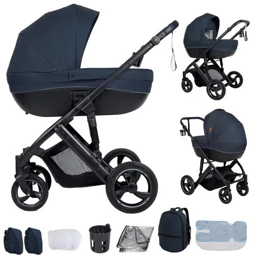 Vista 12 de Cochecito de bebé 2 en 1 con función de cochecito, plegable, portátil, cómodo, para bebés de 0 a 36 meses (negro)