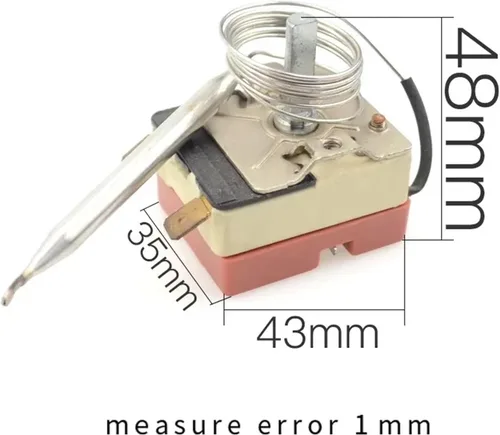Vista 6 de 1pc 30-110 degree Celsius Adjustable NC Temperature Switch Capillary Thermostat 16A with 2 terminals temperature rotary switch