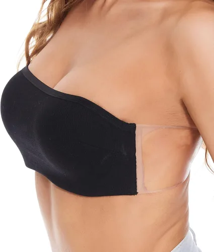 Vista 3 de JUST BEHAVIOR Brasier con realce de espalda descubierta, sin tirantes, reutilizable, adhesivo de elevación para uso diario, para mujer con encaje