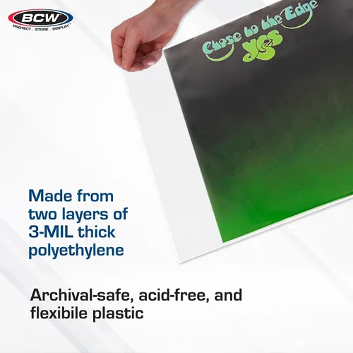 Vista 4 de BCW Fundas protectoras de vinilo para discos de vinilo Paquete de 100 unidades para LPs de 12 pulgadas Fundas protectoras de vinilo de calidad