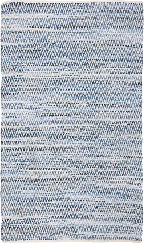 Vista 4 de Safavieh Colección Montauk - Alfombra de área de 5 x 8 pies, azul, hecha a mano, ideal para zonas de alto tráfico en sala de estar, dormitorio