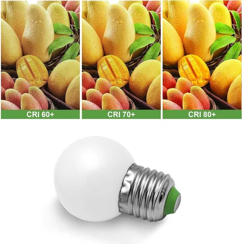 Vista 6 de Bombillas tipo globo G14 G45 3W E26/E27 Edison tornillo 120V blanco cálido, paquete de 2 unidades 3W, no regulable, 260 lúmenes, para espejo