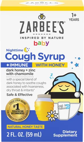 Vista 10 de Zarbee's Jarabe para la tos de bebé + inmune con miel, sabor natural a uva, 2 onzas líquidas (paquete de 2)
