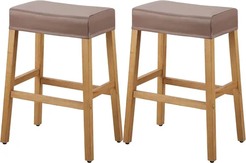 Vista 53 de YISUN Fundas de taburete rectangulares, paquete de 2 fundas elásticas impermeables para asiento de silla de montar, taburetes de bar, sillas de bar
