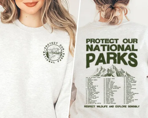 Vista 5 de Sudadera de Parques Nacionales - Protege Nuestros Parques Nacionales Montañas Senderismo Suéter de 2 Caras