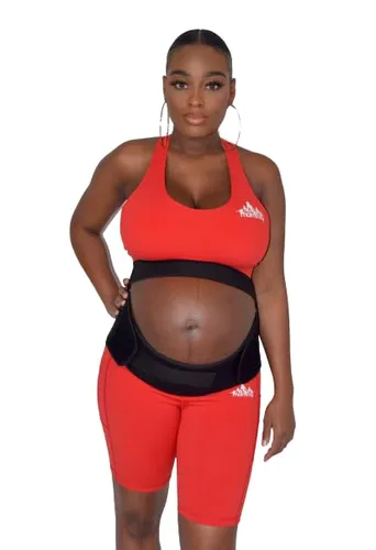 Vista 5 de Muscle Up Mommy Cinturón de apoyo de maternidad, banda para el vientre para mujeres embarazadas para abdomen, pélvica, cintura, dolor de espalda
