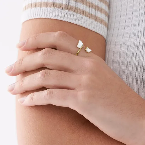 Vista 5 de Fossil Anillo de acero inoxidable chapado para mujer