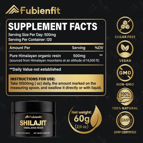 Vista 2 de Resina de Shilajit Puro del Himalaya - Shilajit Puro para Hombres y Mujeres, Suplemento Orgánico de Ashwagandha con Más de 85 Minerales y Ácido