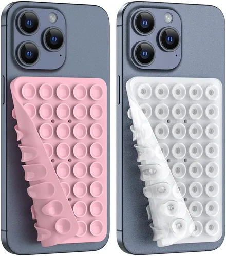 Vista 9 de Soporte de teléfono con succión de silicona de doble cara, accesorio de silicona para iPhone y Android, soporte para teléfono de ducha con espejo