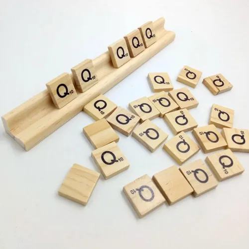 Vista 3 de Toddmomy 4 piezas de soporte de madera bandejas de dominó para azulejos juegos familiares Mostrar base mahjong suministros Natural Domino bandejas